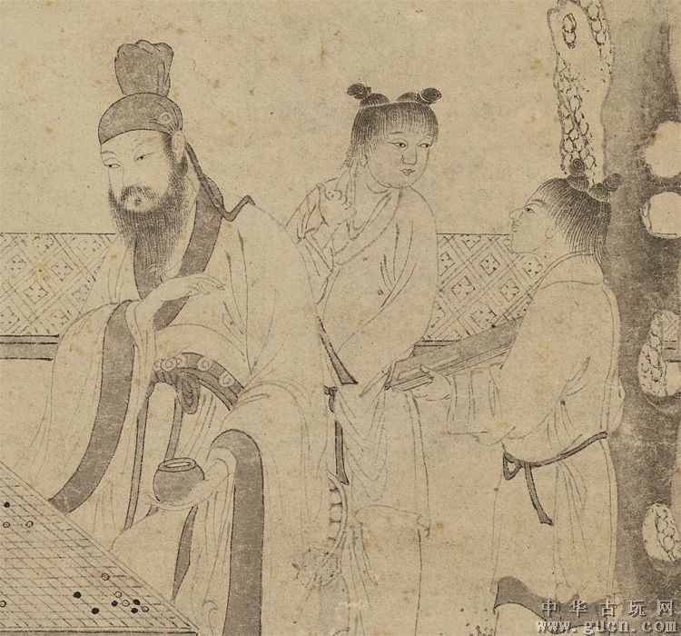 尤求围棋报捷图轴明