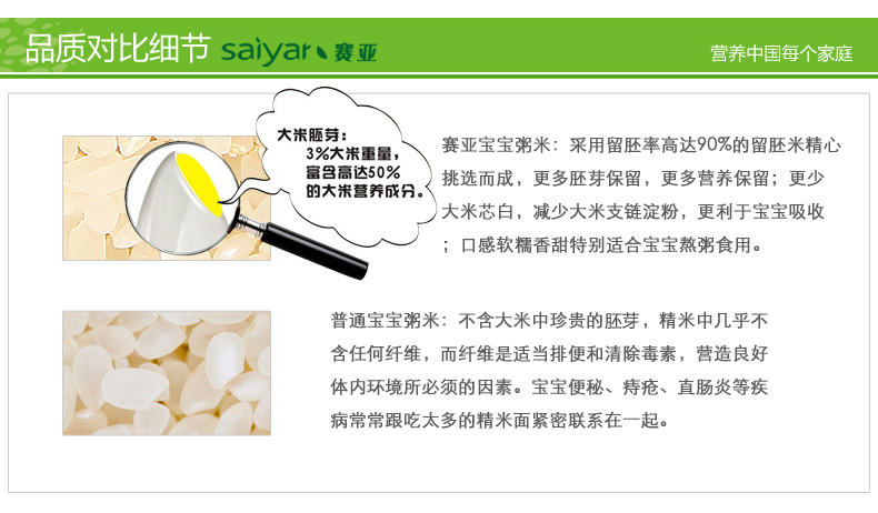 赛亚宝宝粥米1.5kg 婴儿粥米宝宝辅食儿童胚芽米绿色食品新米