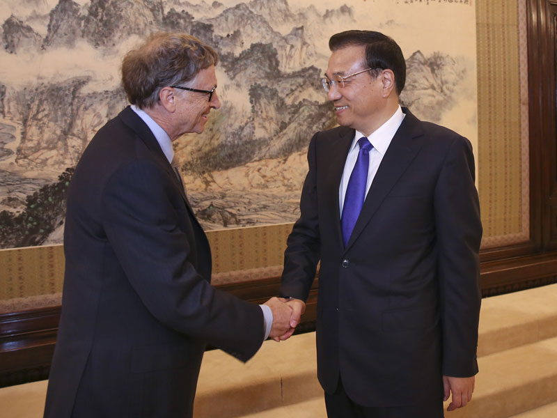 李克强会见比尔盖茨