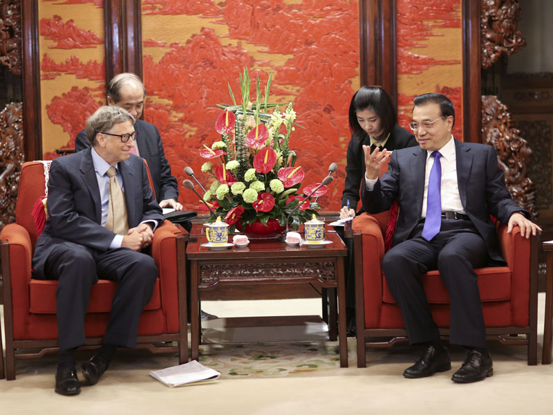 李克强会见比尔盖茨